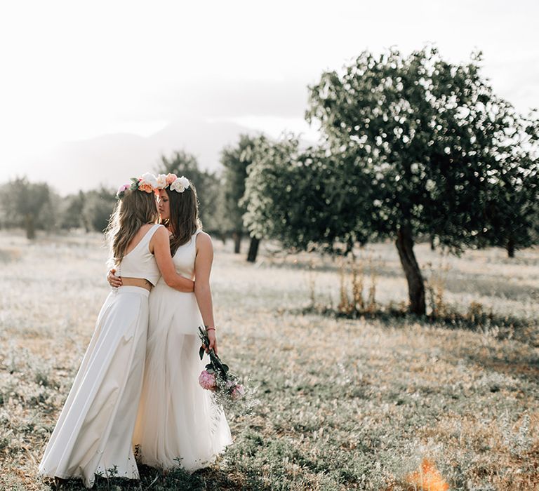 White, Pink &amp; Green Outdoor Spanish Wedding at Binissatí in Mallorca, Spain | Planned by Pasión Eventos | Wedding Dresses by Marta Planella | Marta Kowalska Photography