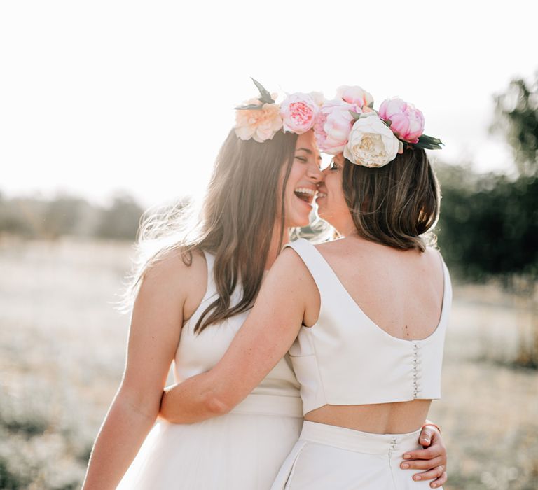 White, Pink &amp; Green Outdoor Spanish Wedding at Binissatí in Mallorca, Spain | Planned by Pasión Eventos | Wedding Dresses by Marta Planella | Marta Kowalska Photography