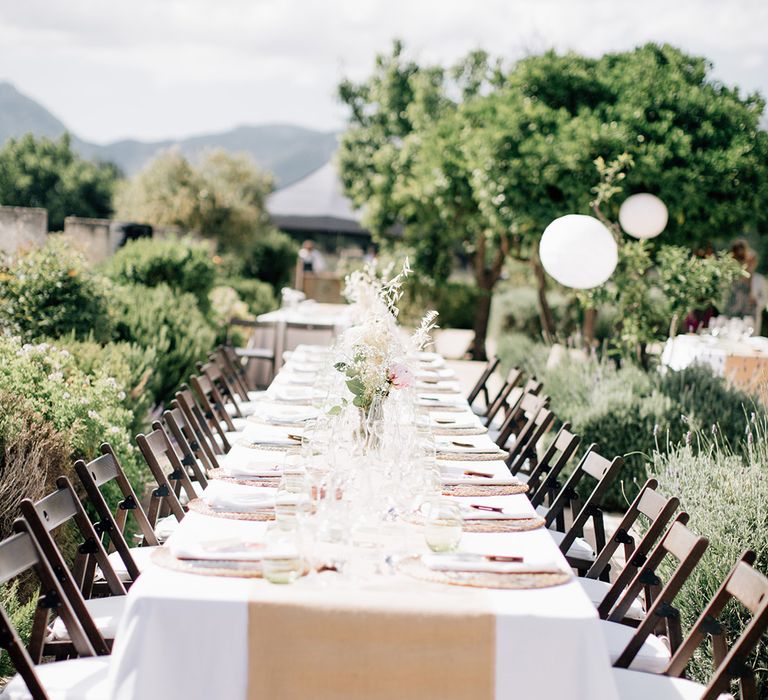 White, Pink &amp; Green Outdoor Spanish Wedding at Binissatí in Mallorca, Spain | Planned by Pasión Eventos | Wedding Dresses by Marta Planella | Marta Kowalska Photography