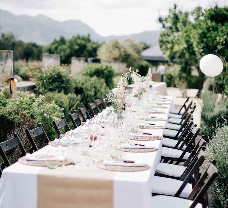 White, Pink &amp; Green Outdoor Spanish Wedding at Binissatí in Mallorca, Spain | Planned by Pasión Eventos | Wedding Dresses by Marta Planella | Marta Kowalska Photography