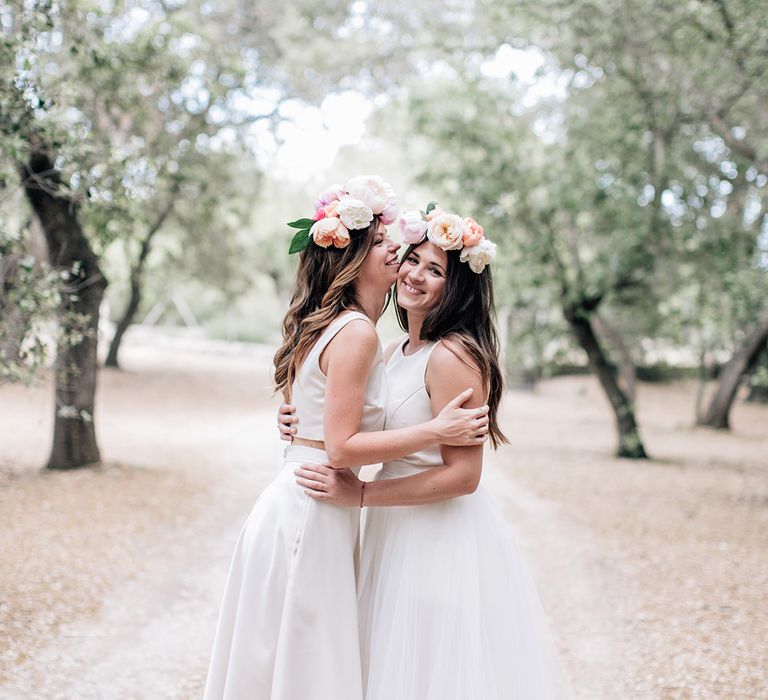 White, Pink &amp; Green Outdoor Spanish Wedding at Binissatí in Mallorca, Spain | Planned by Pasión Eventos | Wedding Dresses by Marta Planella | Marta Kowalska Photography