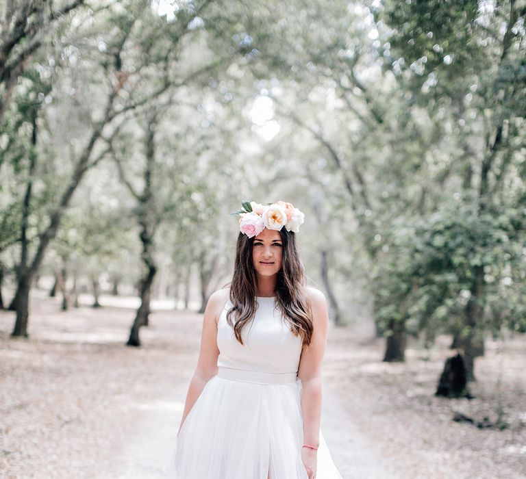 White, Pink &amp; Green Outdoor Spanish Wedding at Binissatí in Mallorca, Spain | Planned by Pasión Eventos | Wedding Dresses by Marta Planella | Marta Kowalska Photography