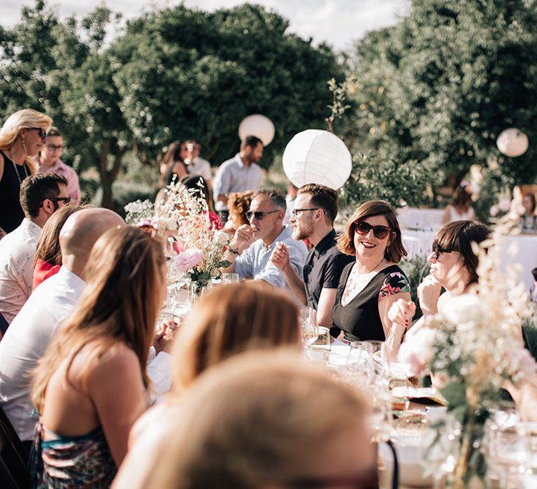 White, Pink &amp; Green Outdoor Spanish Wedding at Binissatí in Mallorca, Spain | Planned by Pasión Eventos | Wedding Dresses by Marta Planella | Marta Kowalska Photography