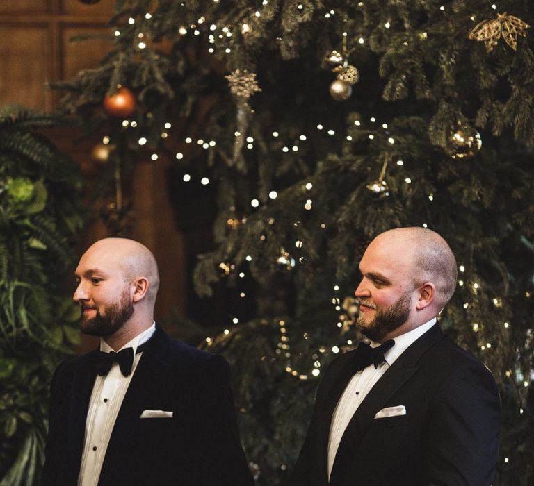 Groom &amp; Groom During the Wedding Ceremony