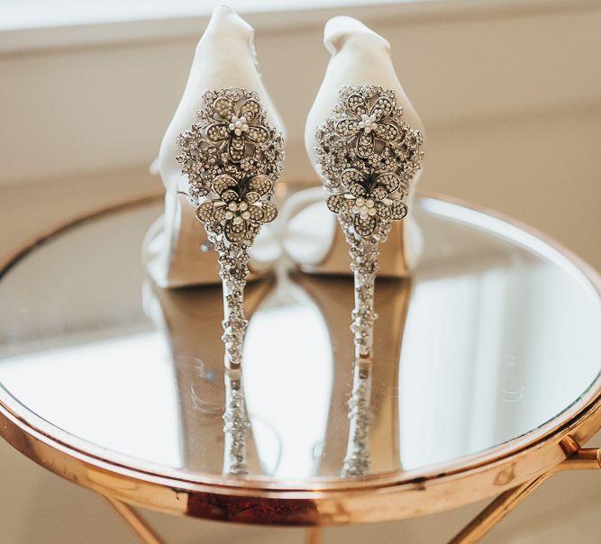 Jewel encrusted Dune wedding shoes