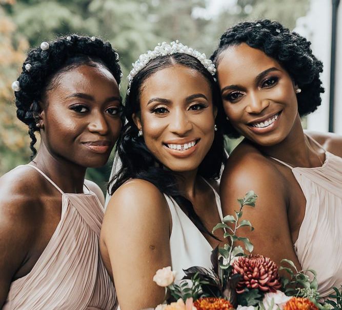 Beautiful bridal party hair and makeup