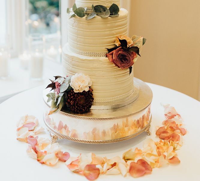 Buttercream wedding cake at Coworth Park