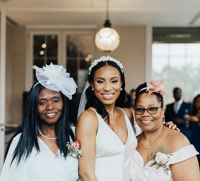 Bride with wedding guests