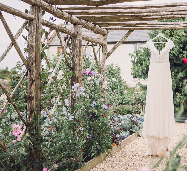 Lace Wedding Dress | Pastel Peter Rabbit Spring Inspiration at River Cottage | Beatrix Potter | Mr McGregor's Garden | Jennifer Jane Photography