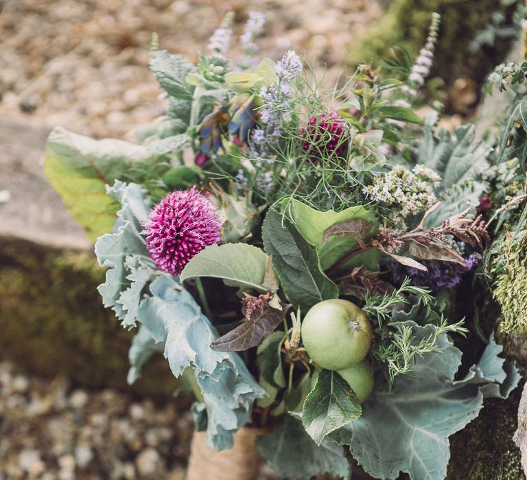 Succulent Vegetable &amp; Floral Buttonhole | Pastel Peter Rabbit Spring Inspiration at River Cottage | Beatrix Potter | Mr McGregor's Garden | Jennifer Jane Photography