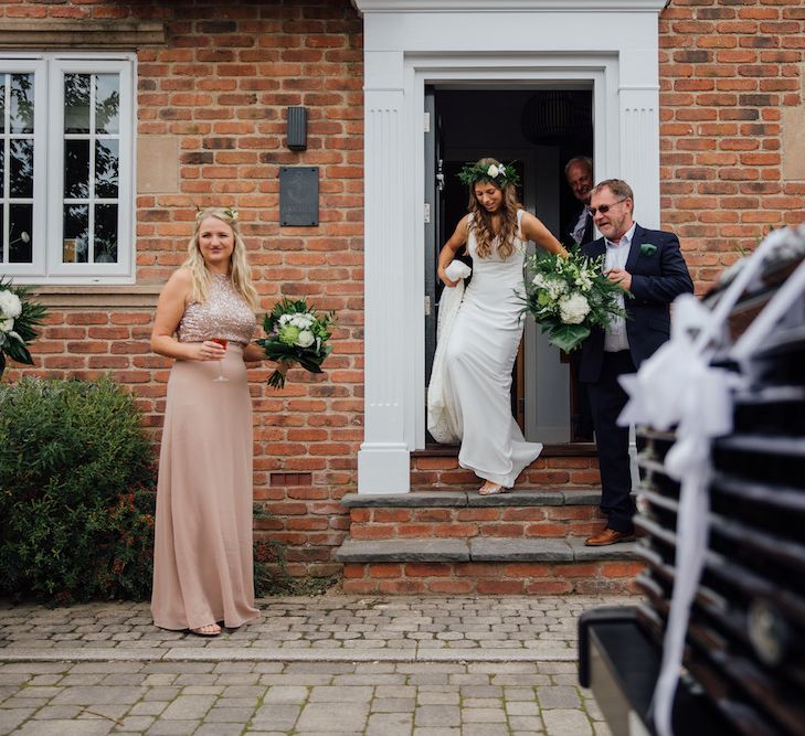 Bride in La Sposa Wedding Dress from Mirror Mirror Bridal | Outdoor Wedding Ceremony &amp; Tipi Reception Planned by Benessamy Events | Red on Blonde Photography