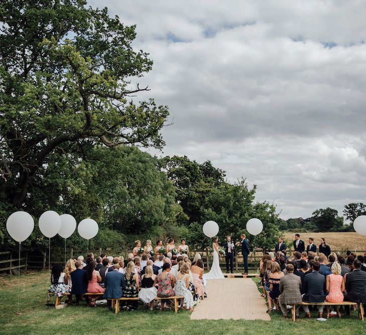 Bride in La Sposa Gown from Mirror Mirror Bridal | Groom in Paul Smith Suit | Outdoor Wedding Ceremony &amp; Tipi Reception Planned by Benessamy Events | Red on Blonde Photography