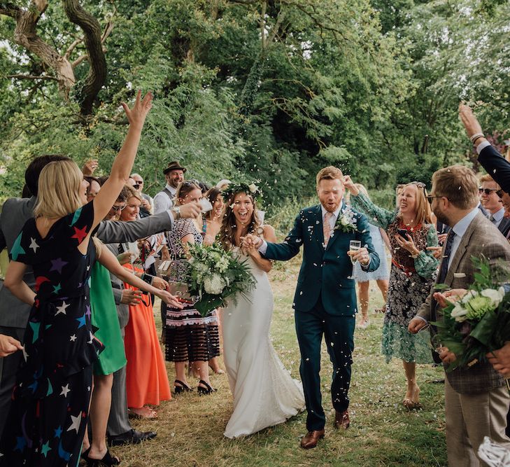 Bride in La Sposa Gown from Mirror Mirror Bridal | Groom in Paul Smith Suit | Outdoor Wedding Ceremony &amp; Tipi Reception Planned by Benessamy Events | Red on Blonde Photography