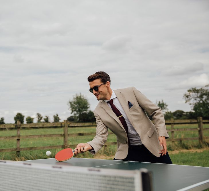 Table Tennis Garden Games | Outdoor Wedding Ceremony &amp; Tipi Reception Planned by Benessamy Events | Red on Blonde Photography