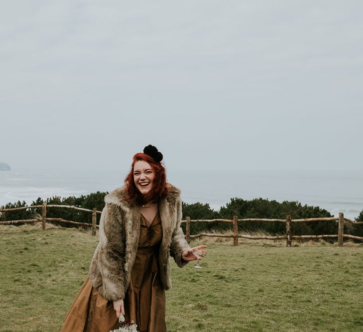 Ravensheugh Log Cabin DIY Wedding With Bride In Vintage Inspired Outfit And Groom In Kilt Virginia's Vintage Hire Photography By Joanna Nicole