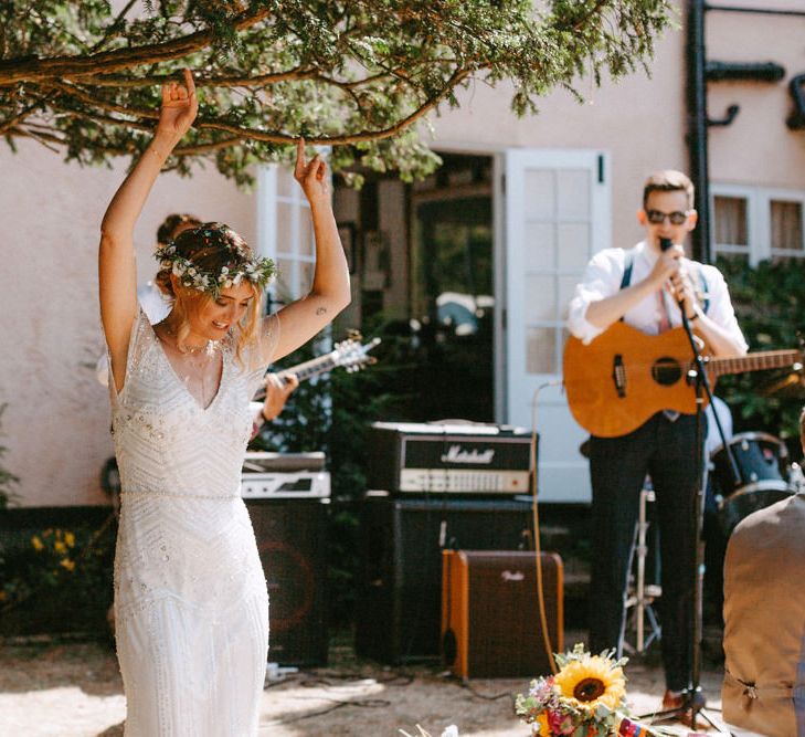 Bride in Jenny Packham Portia Wedding Dress