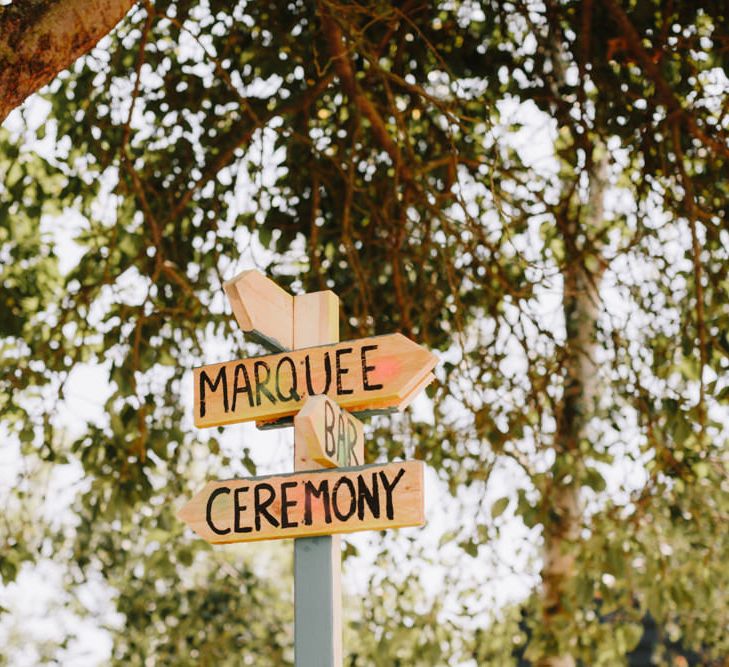 Wooden Sign Post Wedding Decor