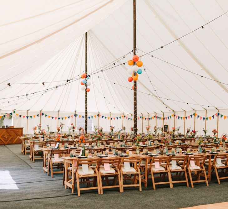 Marquee Wedding Reception  with Colourful Wedding Decor