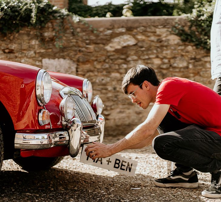 Private number plate for wedding car