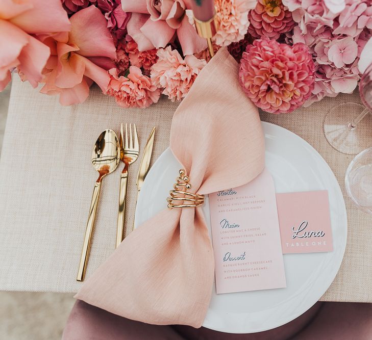 Table setting with Menu and name place card