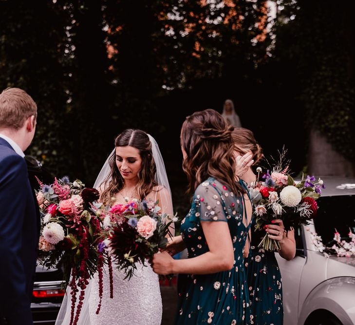 Bride Carries Pink Bouquet For Primrose Hill Farm Wedding