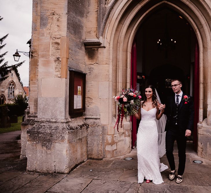 Bride and Groom Exit Church Ceremony