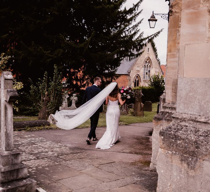 Bride and Groom Steal A Moment After Ceremony