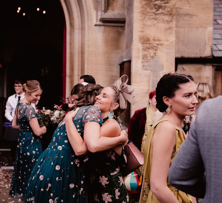 Bridesmaids Greet Guests For Primrose Hill Farm Wedding