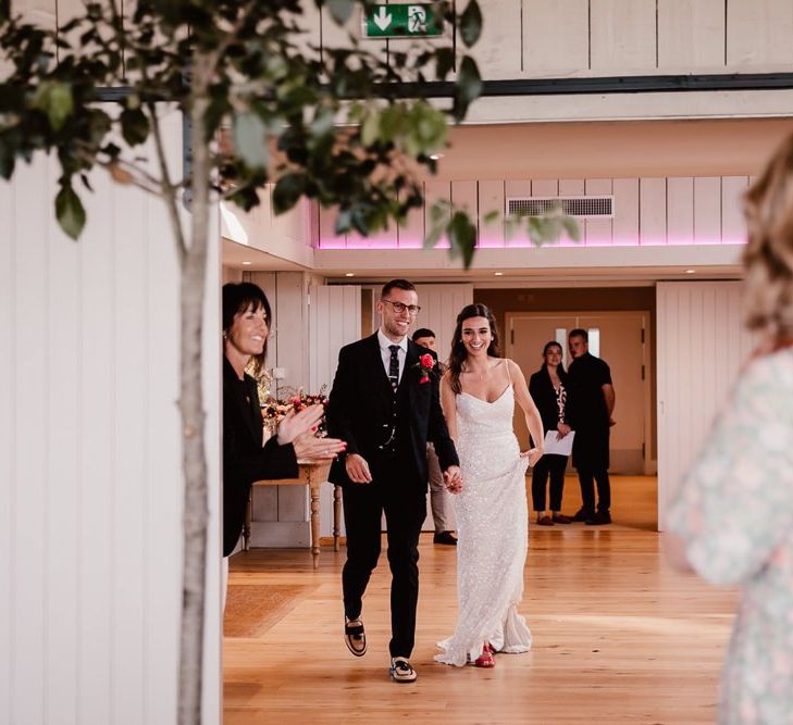 Bride and Groom Entering The Reception