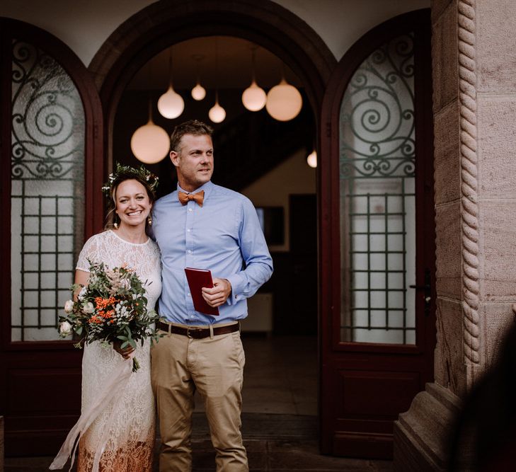 Ombre Wedding Dress By Maje // Getting Married In France // Legal Ceremony At Local Mairie // Planning &amp; Styling By French Bague-ette // Image By Marine Marques