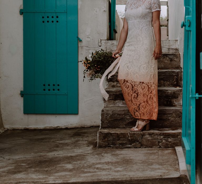 Ombre Wedding Dress By Maje // Getting Married In France // Legal Ceremony At Local Mairie // Planning &amp; Styling By French Bague-ette // Image By Marine Marques