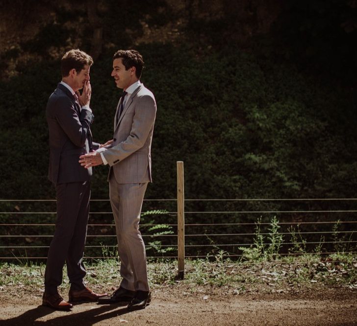 Tow Grooms Couple Portrait Picture | Woodland Wedding at Sa Farinera de Sant LLuis Wedding Venue, Catalan Empordà, Spain | Planned &amp; Styled by Mille Papillons | HUMà06 Photography | HUMà06 Photography