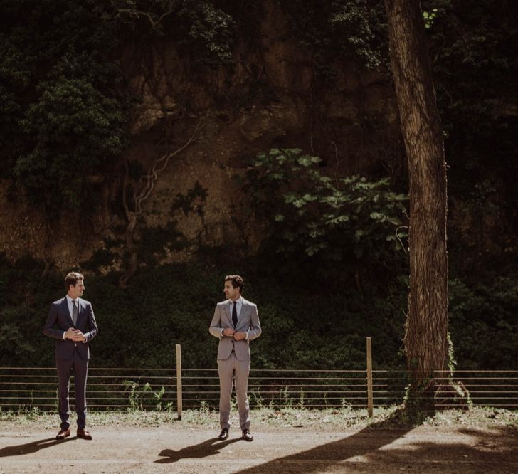 Two Grooms | Woodland Wedding at Sa Farinera de Sant LLuis Wedding Venue, Catalan Empordà, Spain | Planned &amp; Styled by Mille Papillons | HUMà06 Photography | HUMà06 Photography