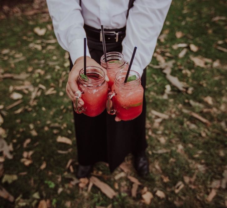 Welcome Drinks Reception | Outdoor Woodland Wedding at Sa Farinera de Sant LLuis Wedding Venue, Catalan Empordà, Spain | Planned &amp; Styled by Mille Papillons | HUMà06 Photography | HUMà06 Photography