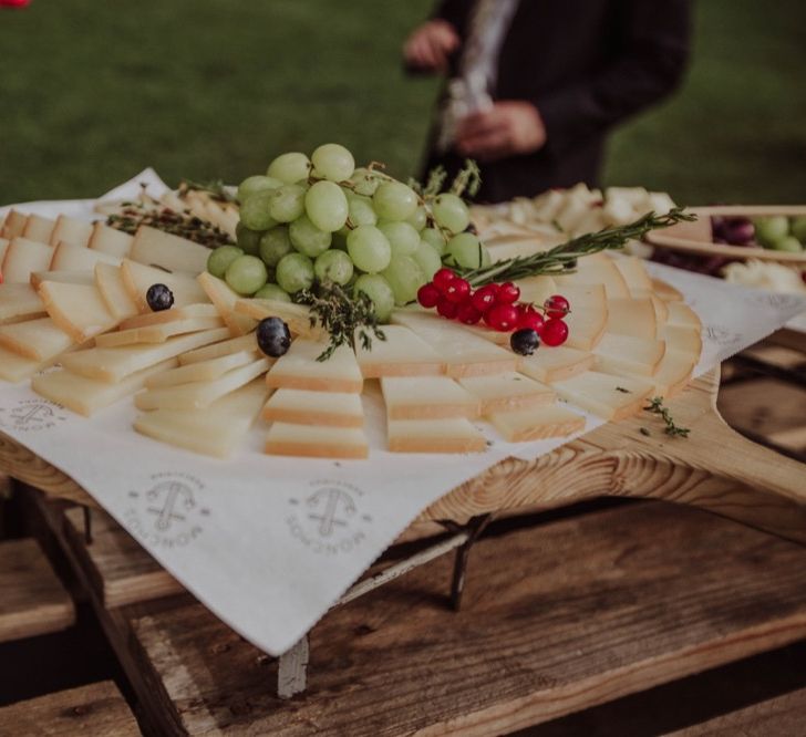 Cheese Platter Wedding Catering | Outdoor Woodland Wedding at Sa Farinera de Sant LLuis Wedding Venue, Catalan Empordà, Spain | Planned &amp; Styled by Mille Papillons | HUMà06 Photography | HUMà06 Photography