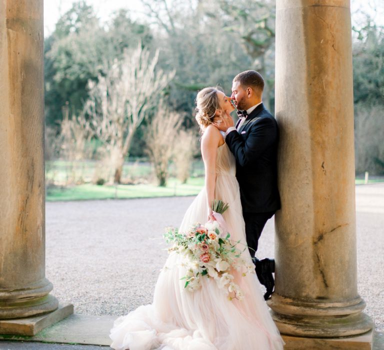 Bride and groom Prestwold Hall wedding portraits