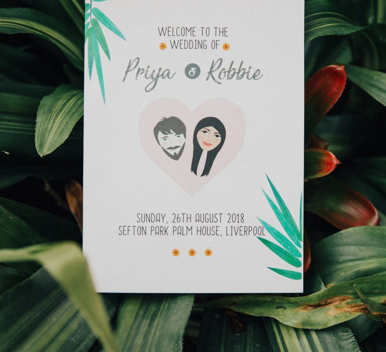 Personalised Wedding Stationery Invitation with Botanical Print