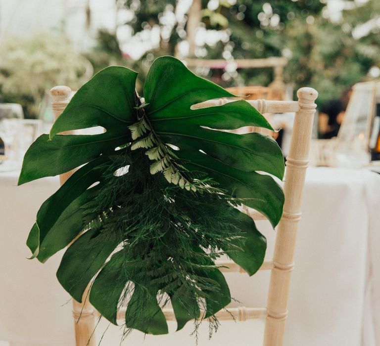 Giant Palm Leaf Chair back Decor