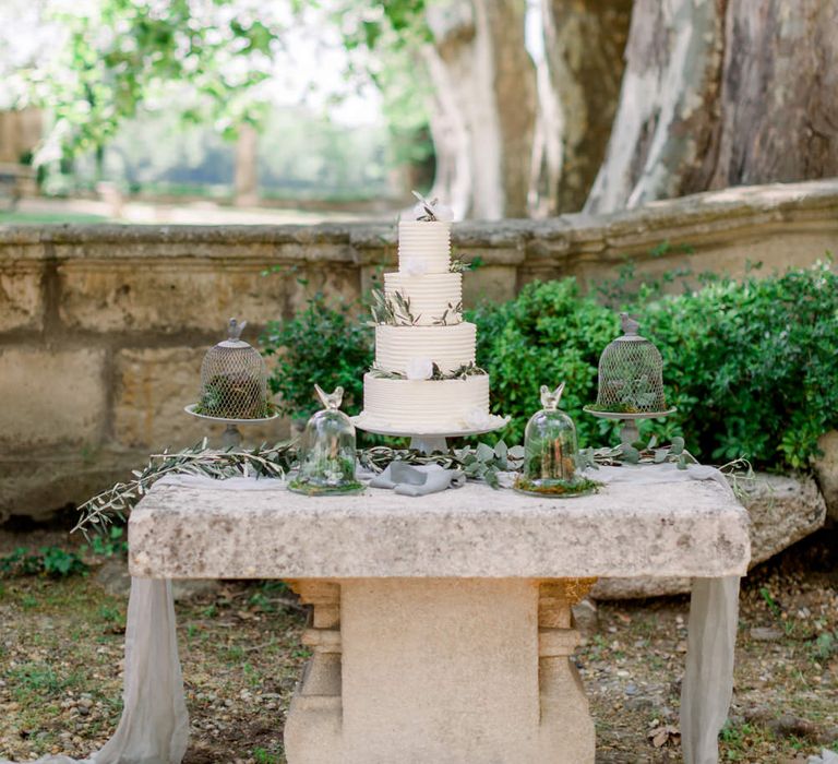 Buttercream Wedding Cake For Destination Wedding // Chateau De Roussan St Remy Provence Wedding Venue With Joanne Flemming Dresses Fine Art Images From Jo Bradbury Photography