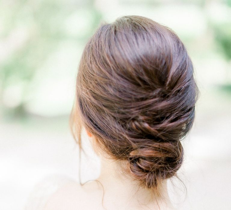 Elegant Chignon For Wedding // Chateau De Roussan St Remy Provence Wedding Venue With Joanne Flemming Dresses Fine Art Images From Jo Bradbury Photography