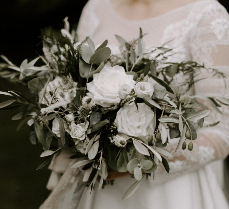 White Wedding Flowers with Foliage