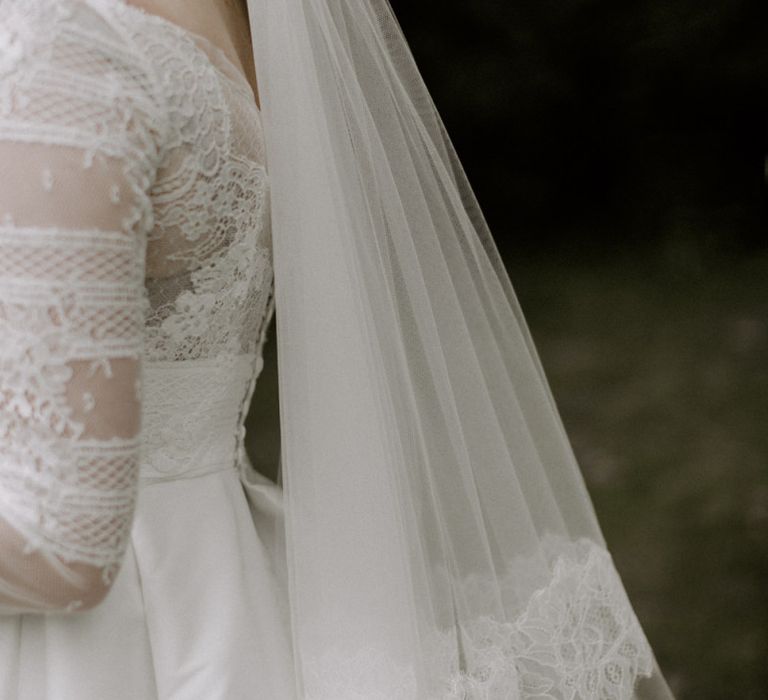 Jesus Peiro Wedding Dress Lace Detail with Veil