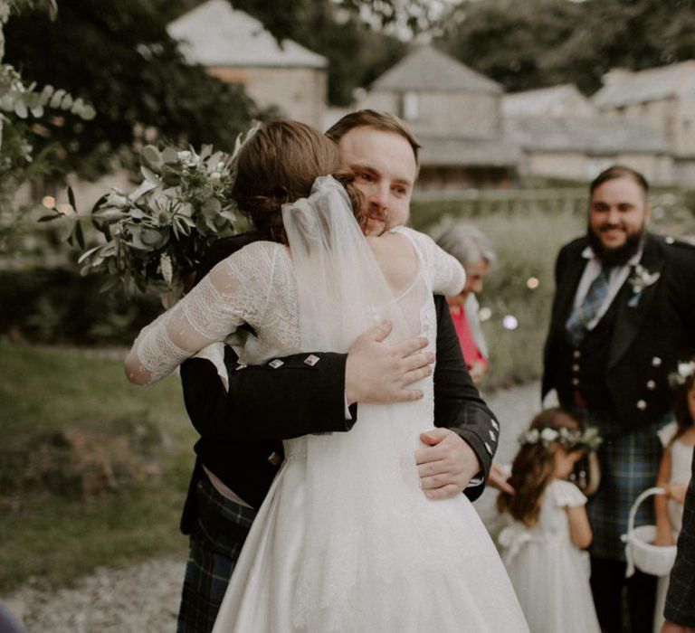 Bride and Groom Greeting At The Altar