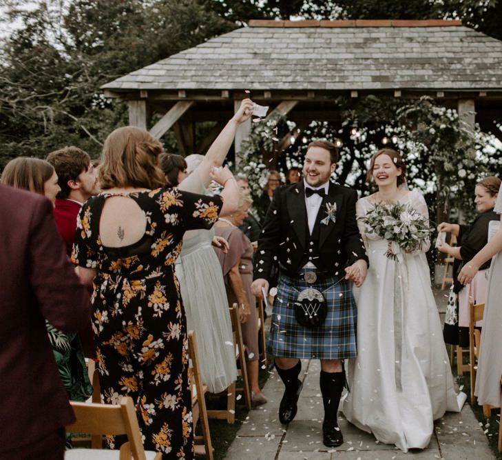 Cornish Outdoor Wedding Confetti Exit