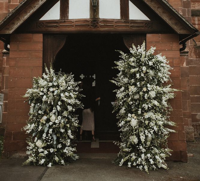 Wedding Flowers At Church Entrance