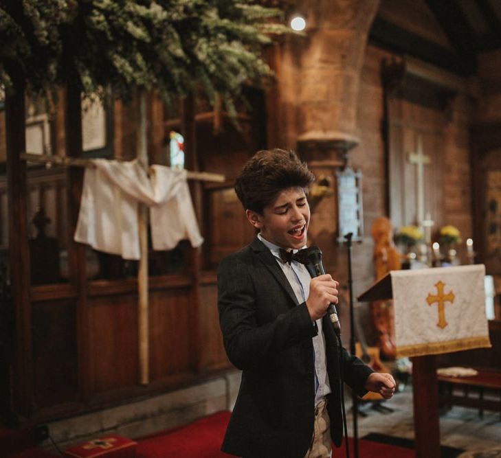 Guest Sings During Church Ceremony