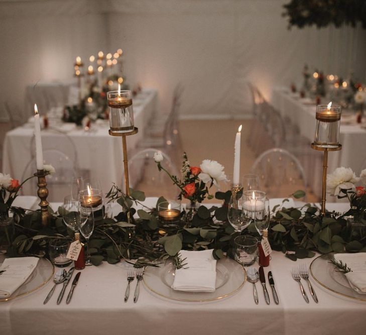 Candlelit Wedding Table Decor