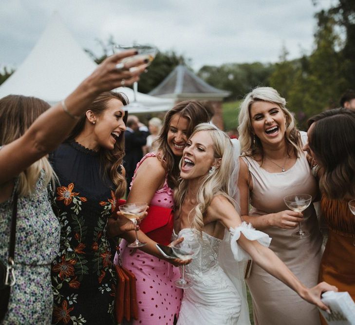 Bride Enjoys Herself With Guests