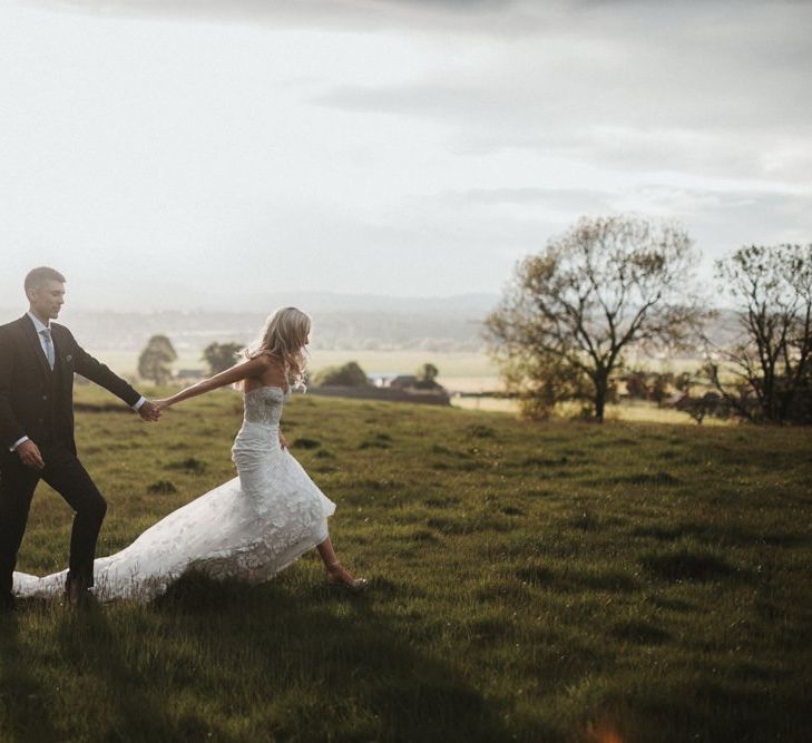 Bride and Groom In Welsh Countryside