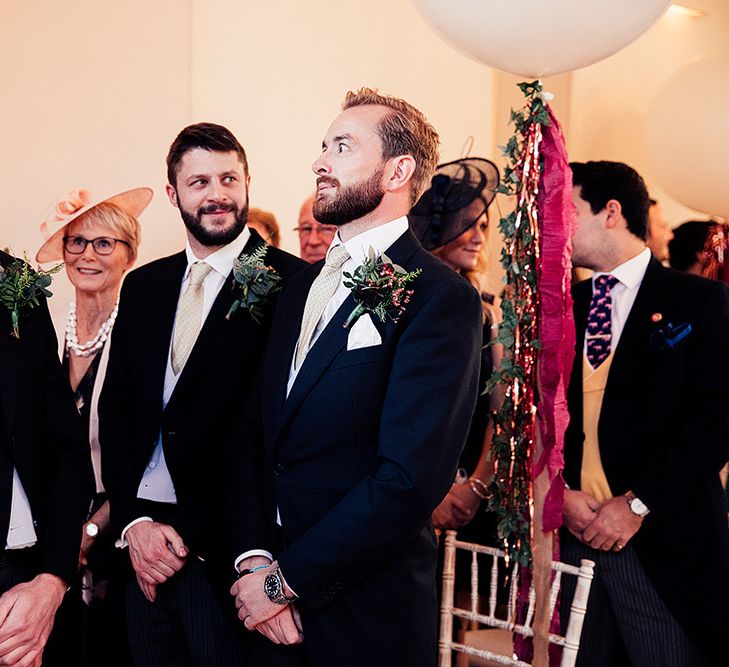 Groom waits for brides arrival